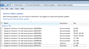 Hidden updates