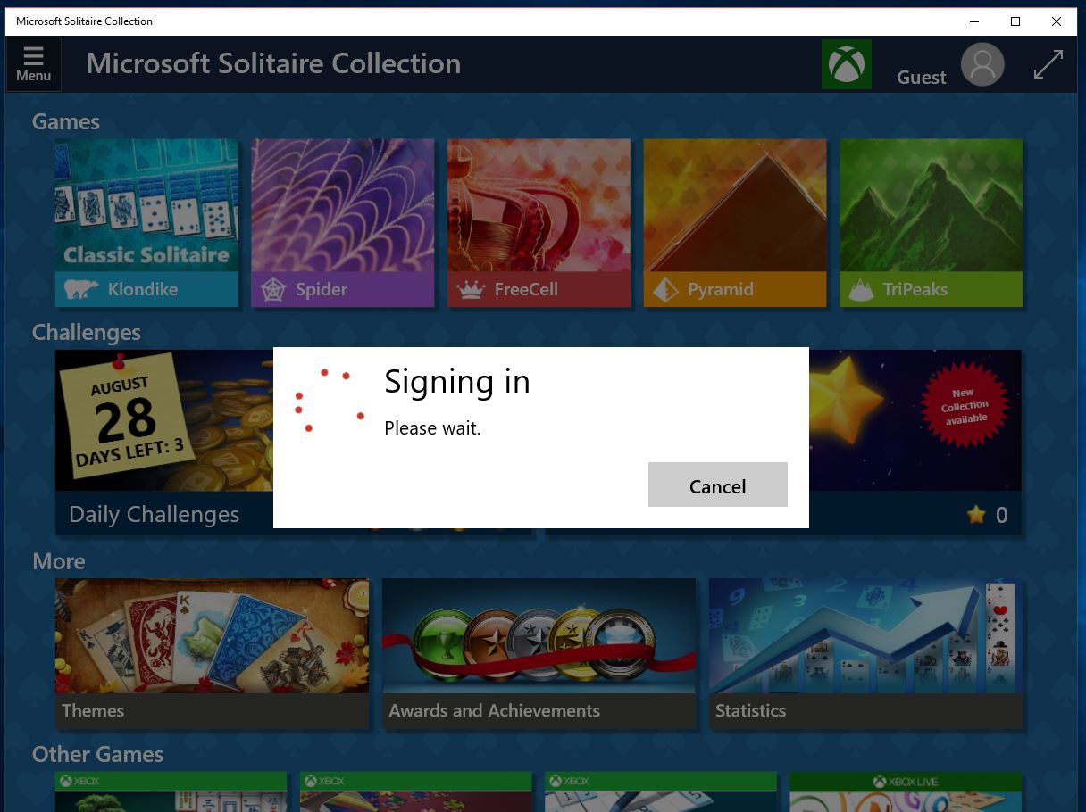 Solitaire Collection Sign In Topic: Signing in to Solitaire games issue @ AskWoody