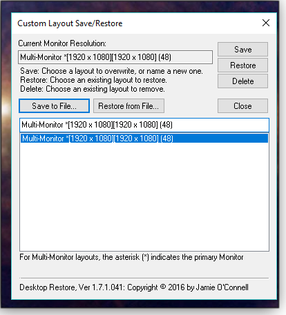 Custom Save/Restore