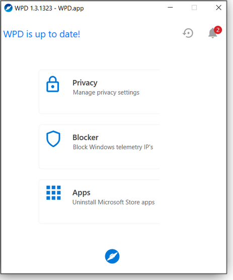 Initial WPD screen