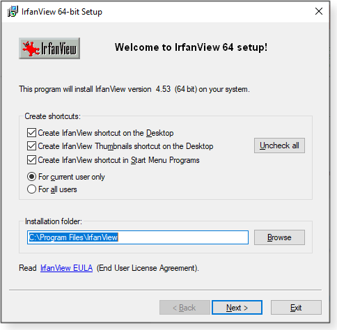 Welcome screen