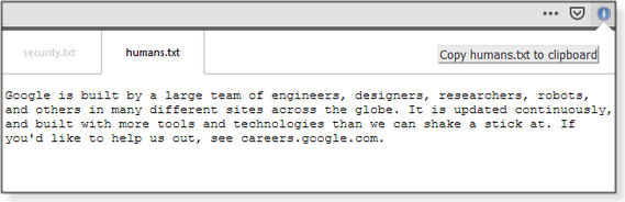 Google's humans.txt file