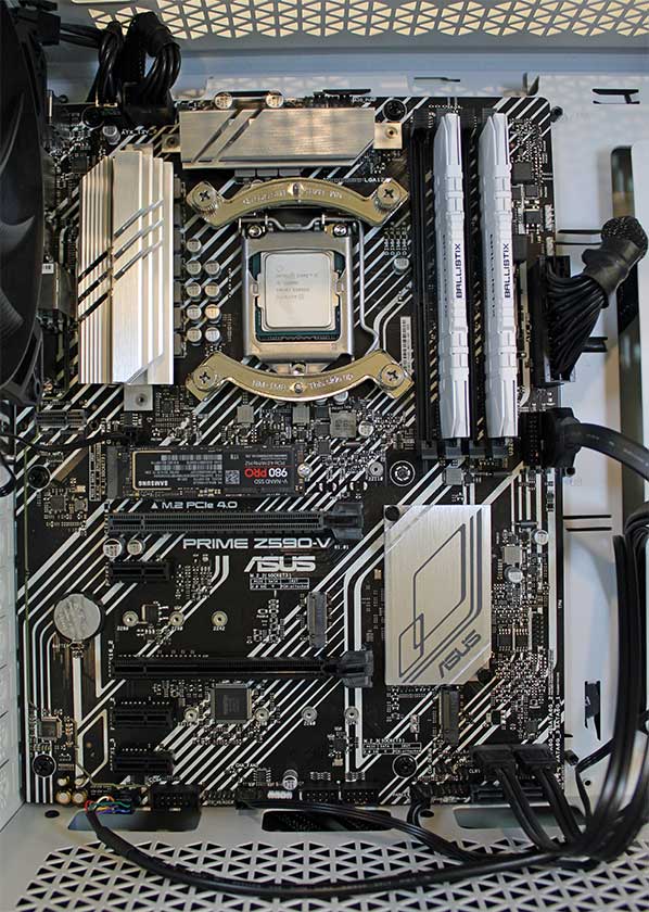 The motherboard installed