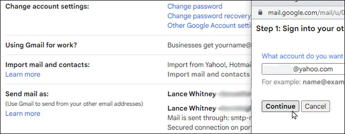 Import message from non-Gmail account