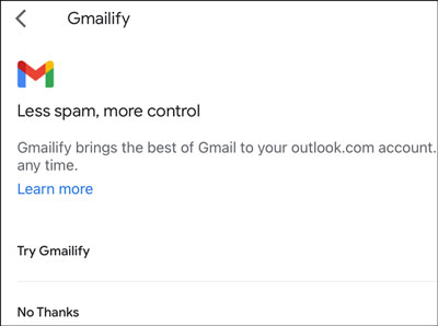 Decline Gmailify