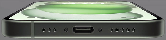 iPhone 15 USB 3 connector