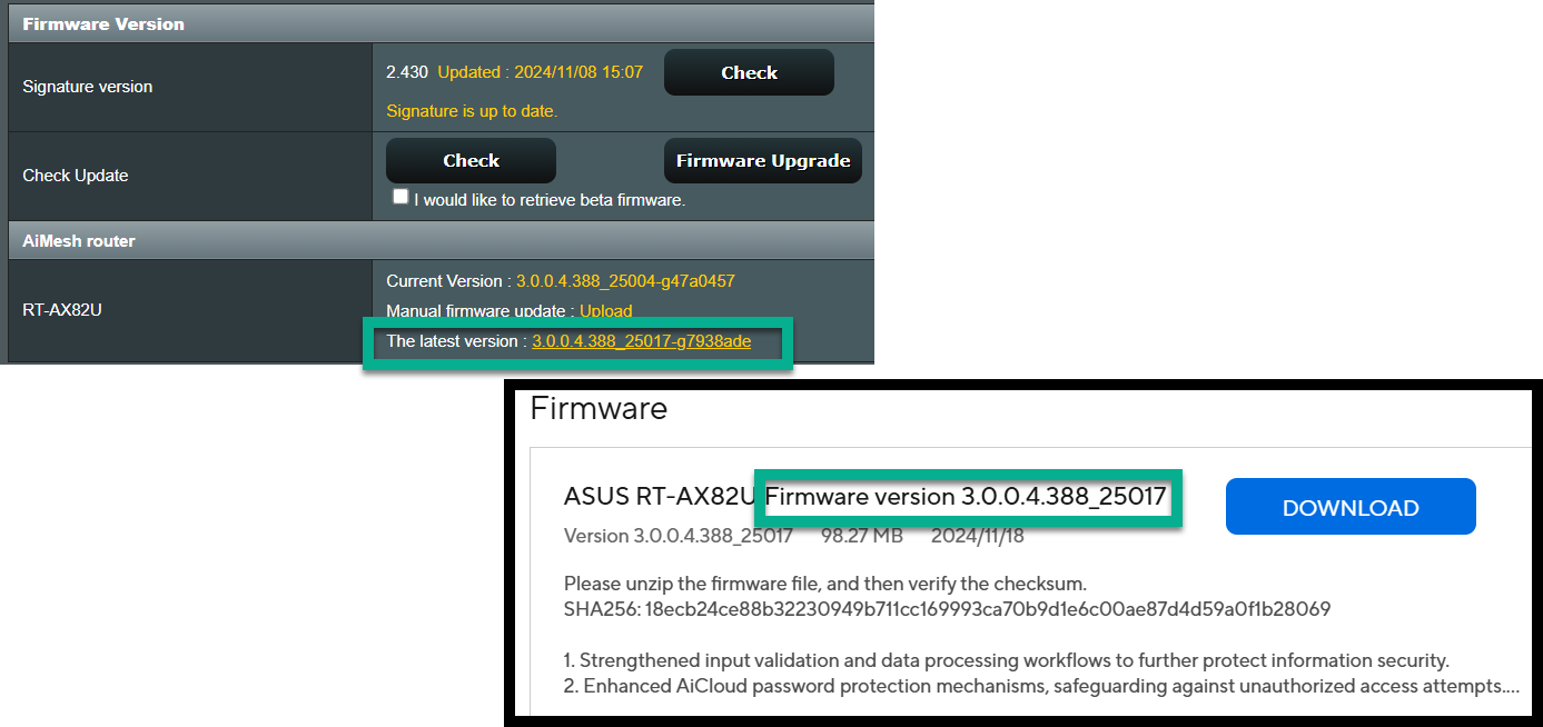 Topic: ASUS RT-AX82U Manual vs. UI firmware updates @ AskWoody