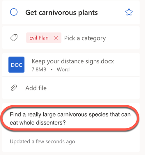 Plain text notes and file attachments for each Task