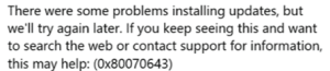 Error message
