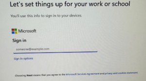 Sign in options