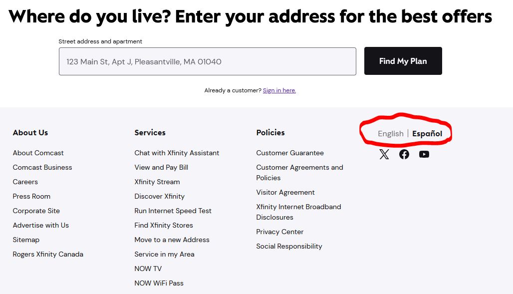 Topic: Xfinity Website in EDGE loads in English then Translates to ...
