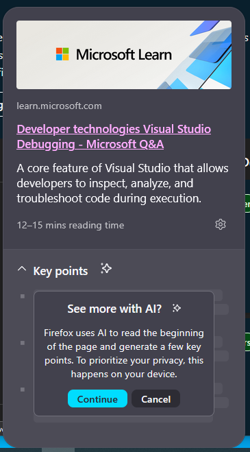 Topic: Mozilla explains AI in Firefox @ AskWoody