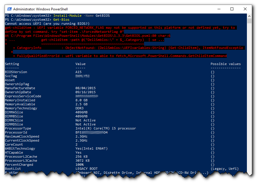 Topic: Dell Bios PowerShell functions @ AskWoody