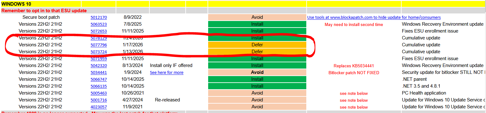 Topic: January 2026 updates @ AskWoody