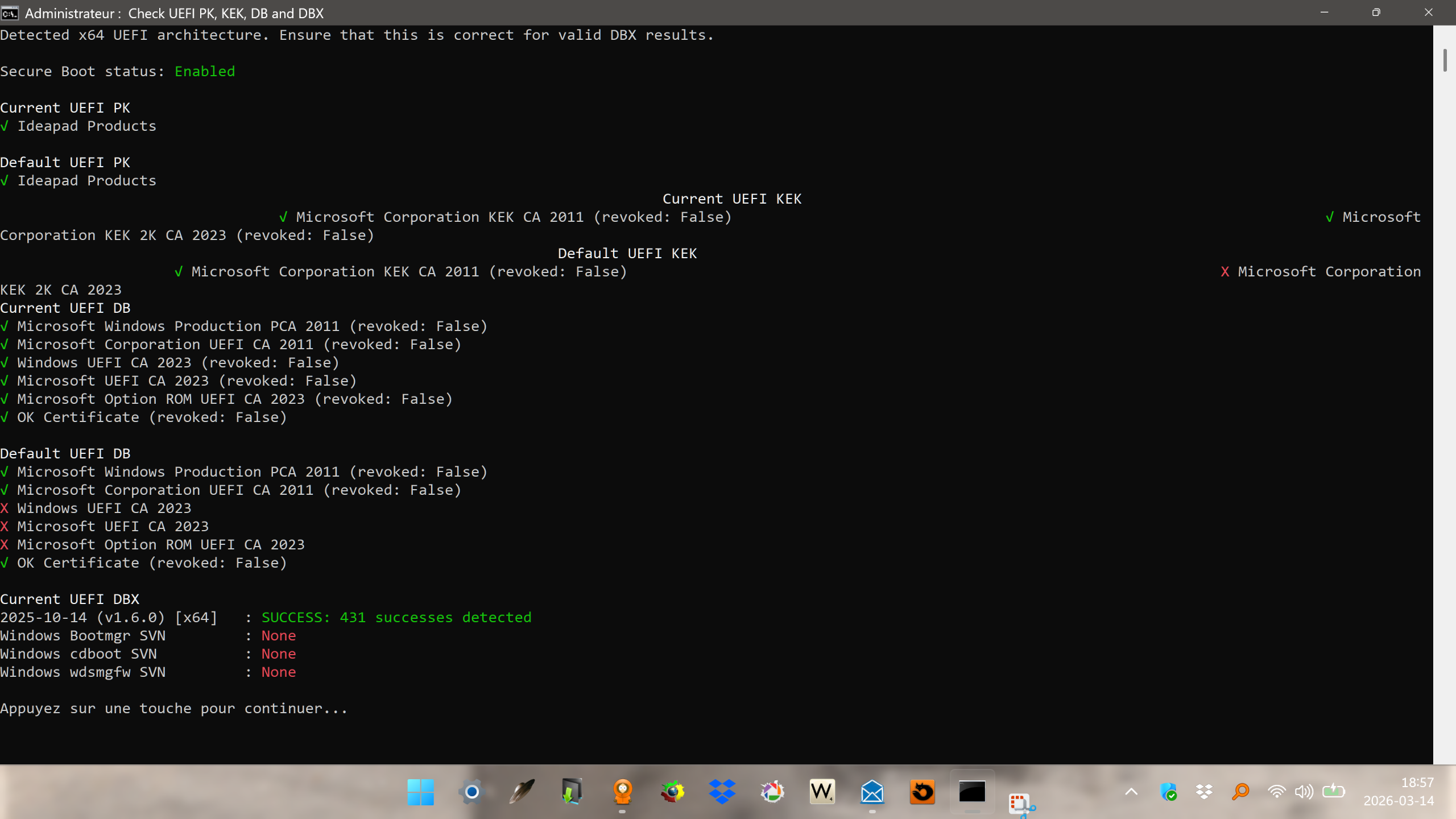 Update Boot Trust Configuration Topic: Further Information on Updating Secure Boot Certificates @ AskWoody