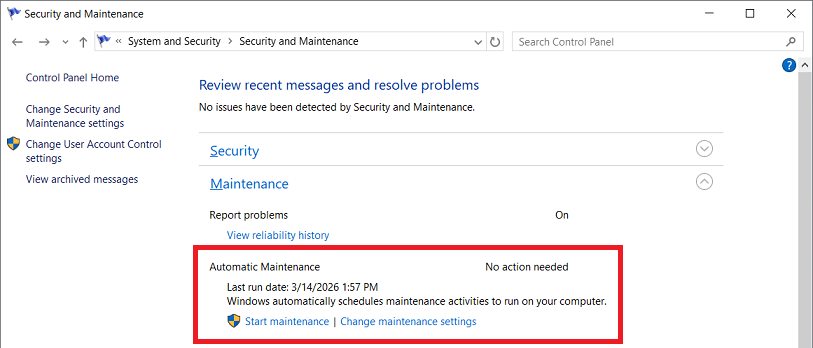 Topic: Automatic Maintenance @ AskWoody