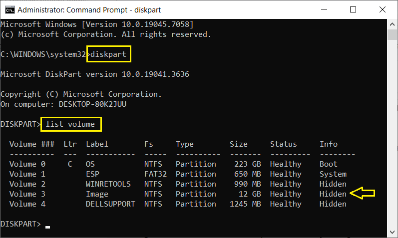 List Volume Command Topic: Dell Inspiron Desktop Freezes Shortly After Enter System ...