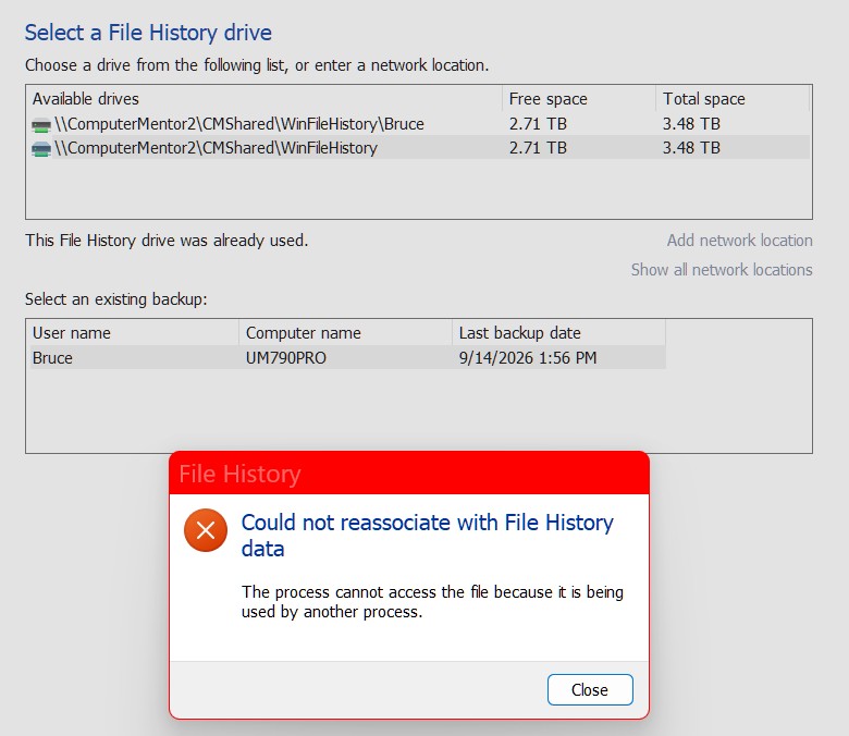 Topic: File History might stop working after installing September 2026 ...