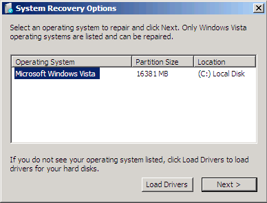 Choose install windows