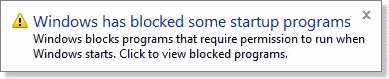 Windows defender warning