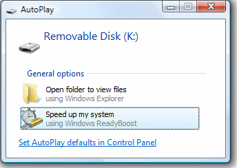 AutoPlay readyboost option