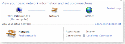 Vista network and sharing center