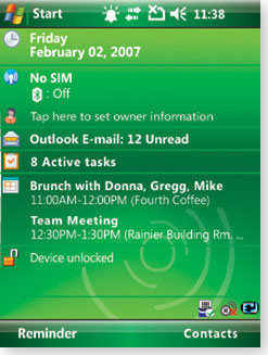 Windows mobile 6.1 screen