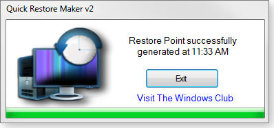 Quick restore maker