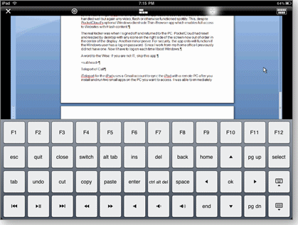 iTeleport virtual keyboard