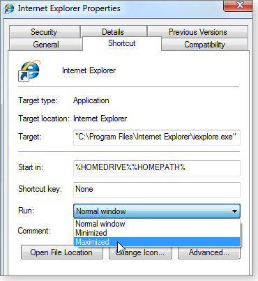 IE8 default size