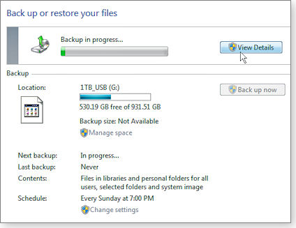 backup begins