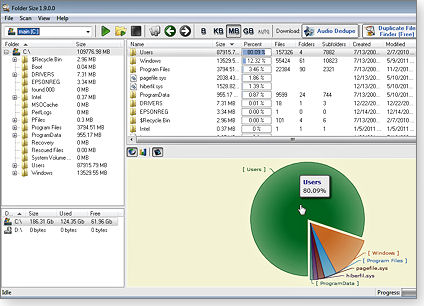 Folder size tool