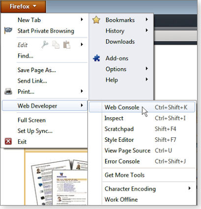 Firefox developers tools Firefox developers tools