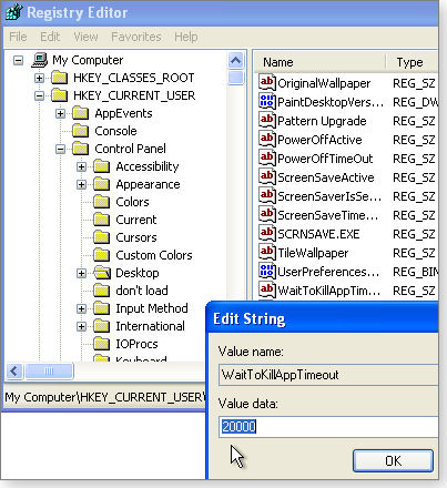 WaitToKill AppTimeout setting
