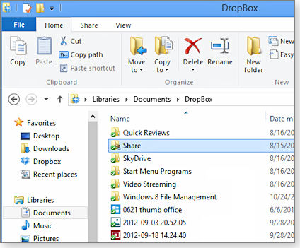 File Explorer ribbon