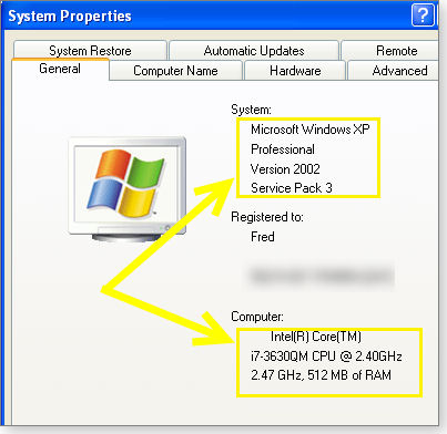 XP system info