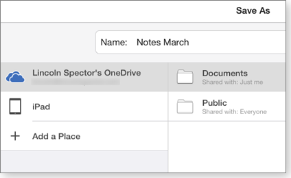 OneDrive for iPad