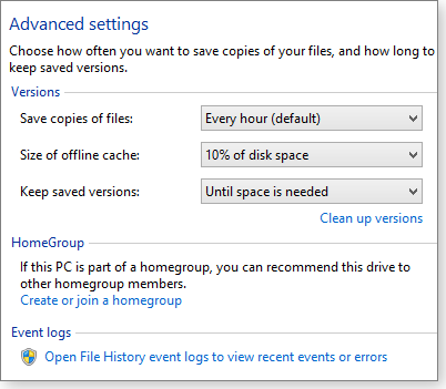 Advanced settings Advanced settings
