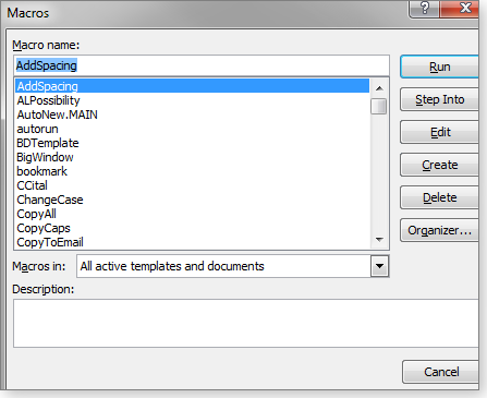 Manage macros
